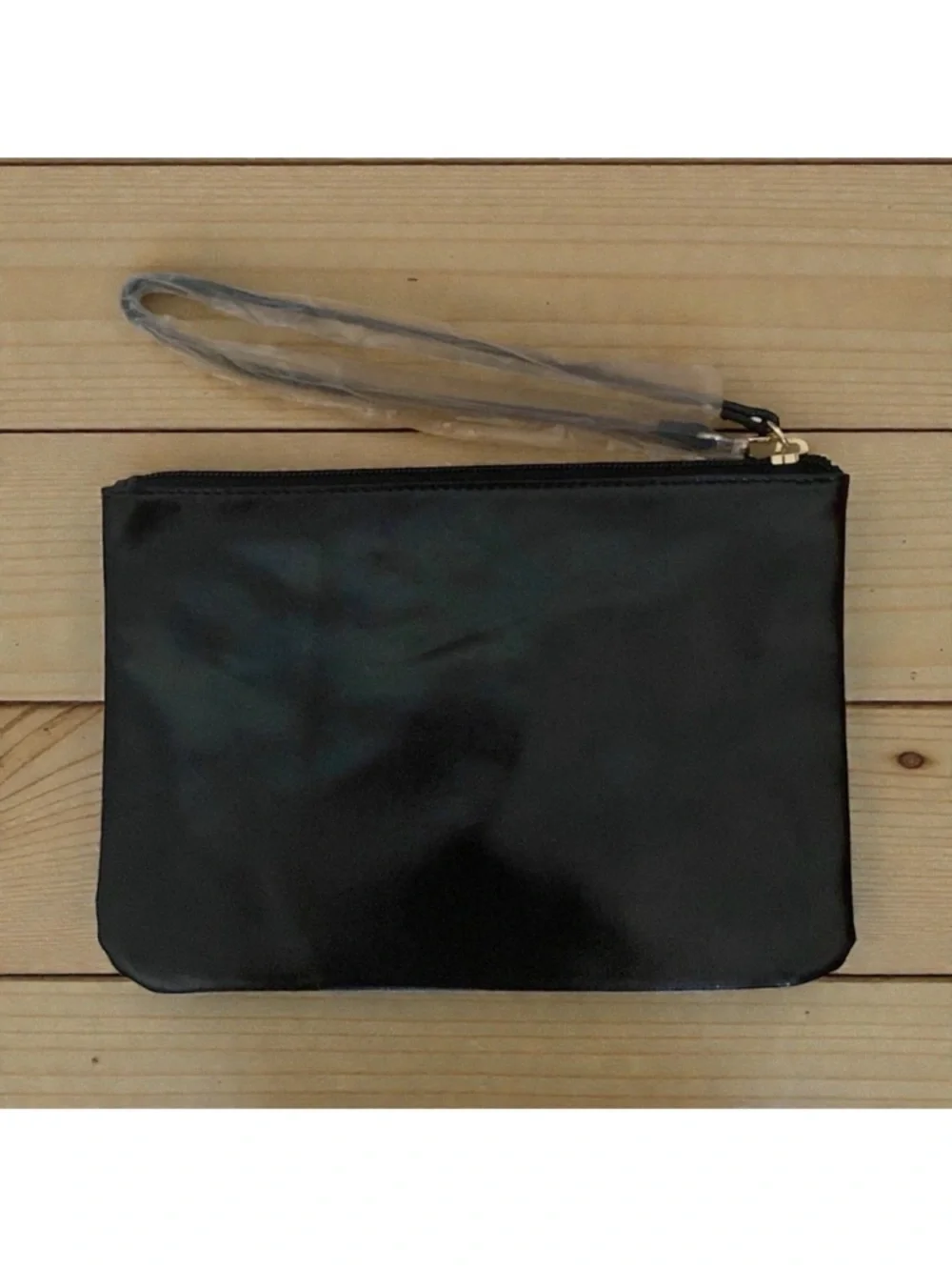 Victoria's Secret Sequined / Black Canvas Logo Toted& Wristlet/NWT